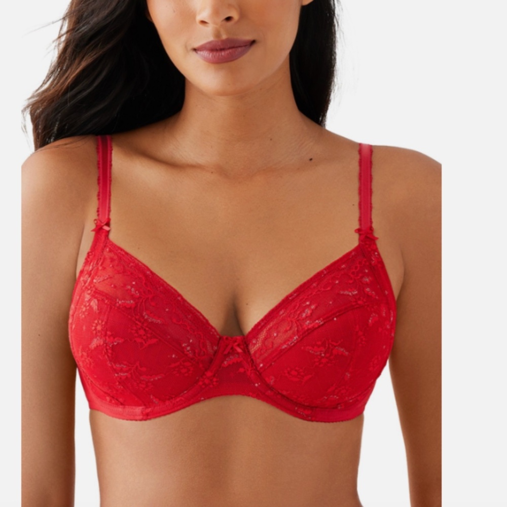 Wacoal NWT Lifted in Luxury Underwire Bra in Equestrian Red 32D